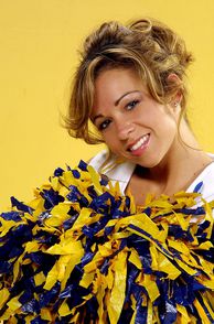 Smiling Cheer Babe With Her Pom Poms