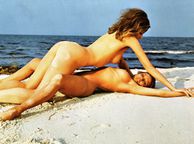 Two Classic Nude On The Beach - nude brunette woman